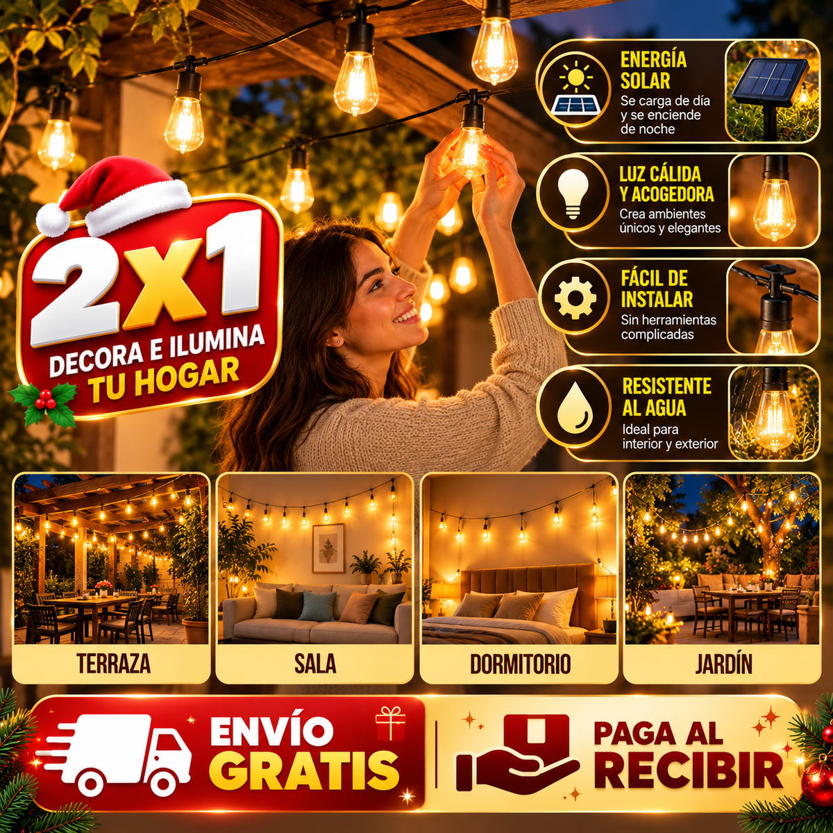 Ámbar Solar - 10 metros de luz para tu terraza