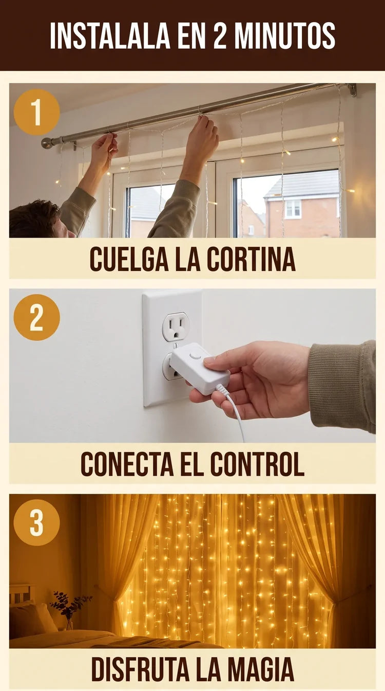 Cascada Nova - 6 m² de luz navideña en minutos